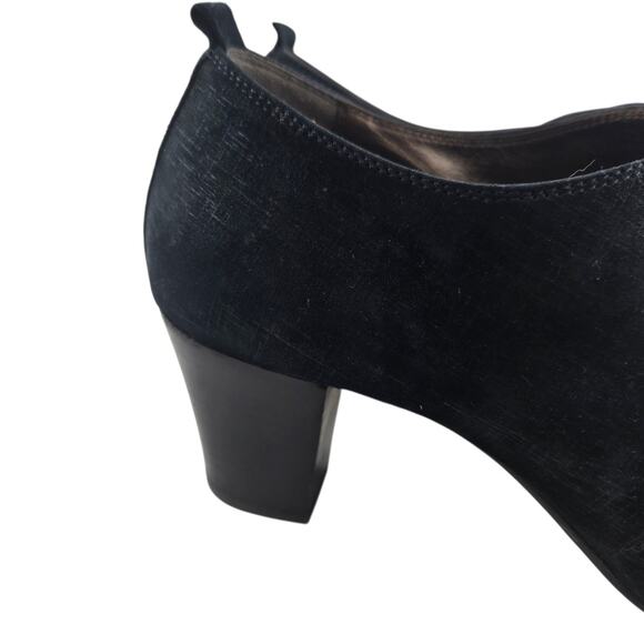 AGL Attilio Giusti Leombruni Heels Black Suede Lace Up Preppy Womens 11 41 Italy - Picture 2 of 12